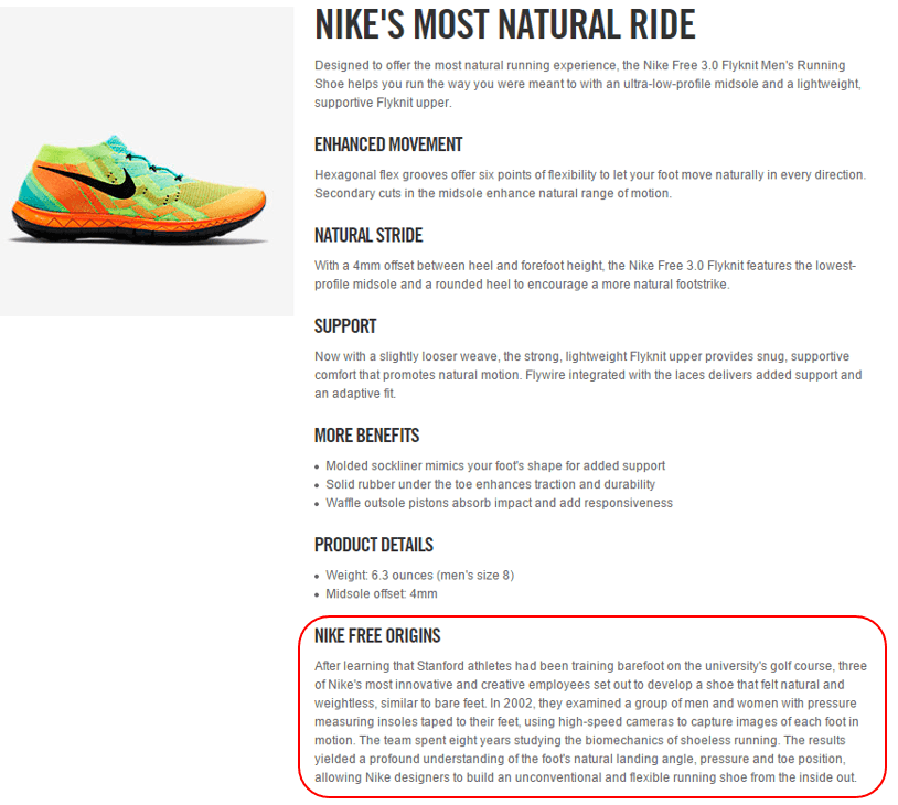 nike shoes product description