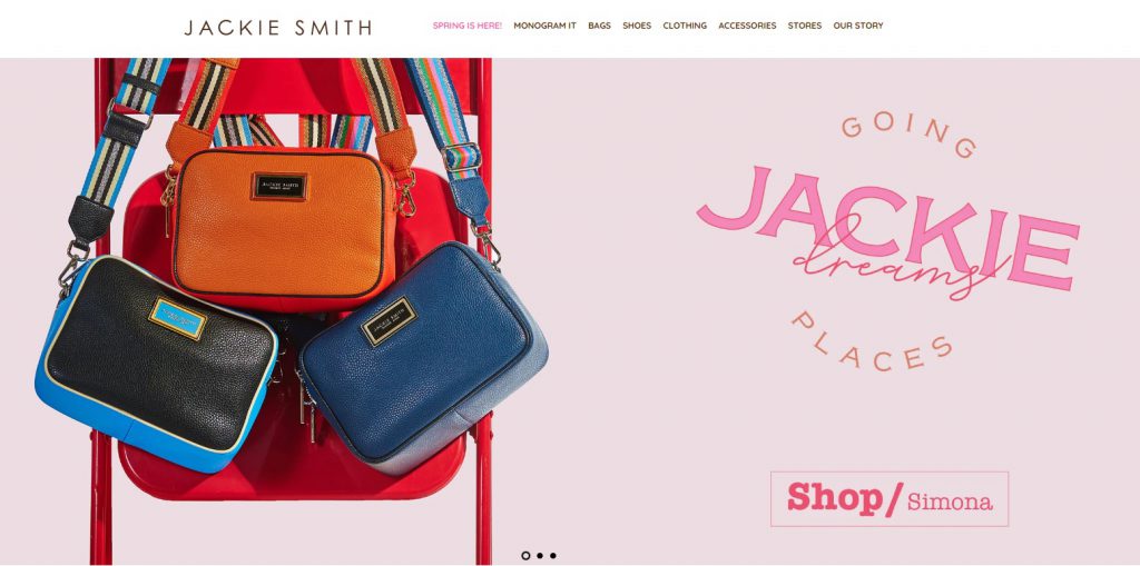 online store home page example Jackie Smith 