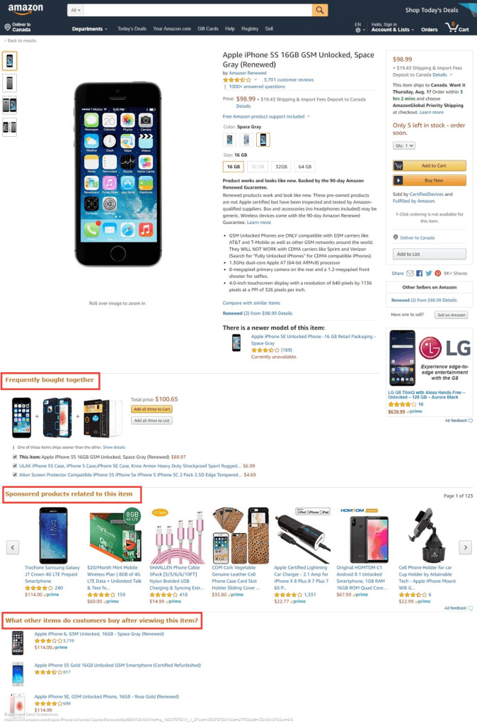 Amazon product page benefits