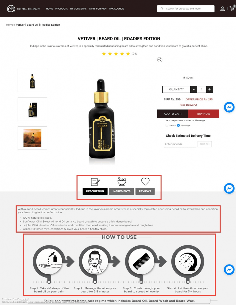 ecommerce product page example