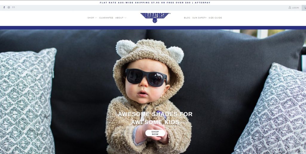 babyiators shopify store example