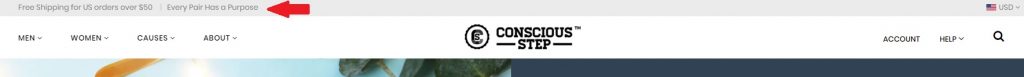 conscious step benefit banner example