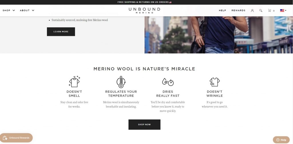 Unbound ecommerce website example