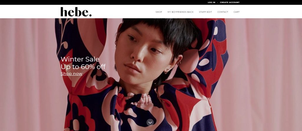 hebe online store home page design
